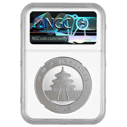 2026 China Panda Silver - NGC MS70 FR Panda Label - CoinsTV