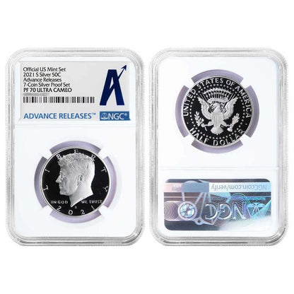 2021-S US Silver Proof Set NGC PF70UC Advance Releases - CoinsTV