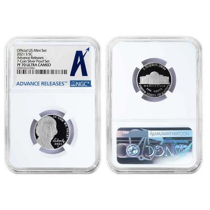 2021-S US Silver Proof Set NGC PF70UC Advance Releases - CoinsTV