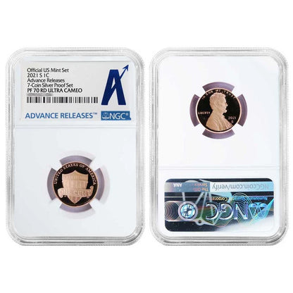 2021-S US Silver Proof Set NGC PF70UC Advance Releases - CoinsTV