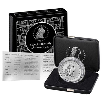 2024 230th Anniversary Flowing Hair Silver Medal Box with OGP & COA