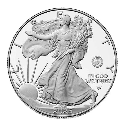 2025-P Proof Silver Eagle Marine Corps Privy Box & COA 250th Anniversary