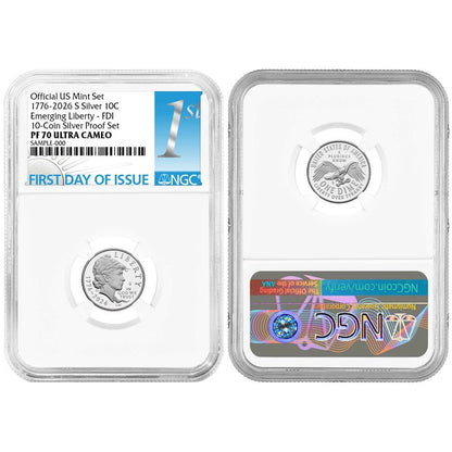 2026-S U.S. Silver Proof 10pc Set NGC PF70UC FDI First Label