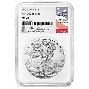 2022 Silver Eagle - NGC MS70 FDI Michael Gaudioso Flag Label