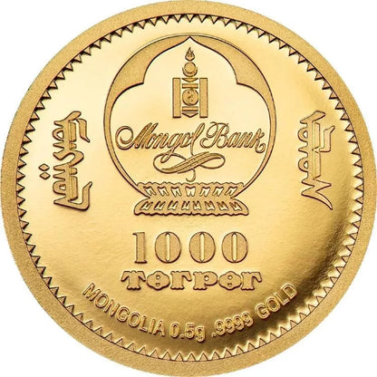 2025 Mongolia Year of the Snake Lunar Collection .9999 0.5g Gold - CoinsTV