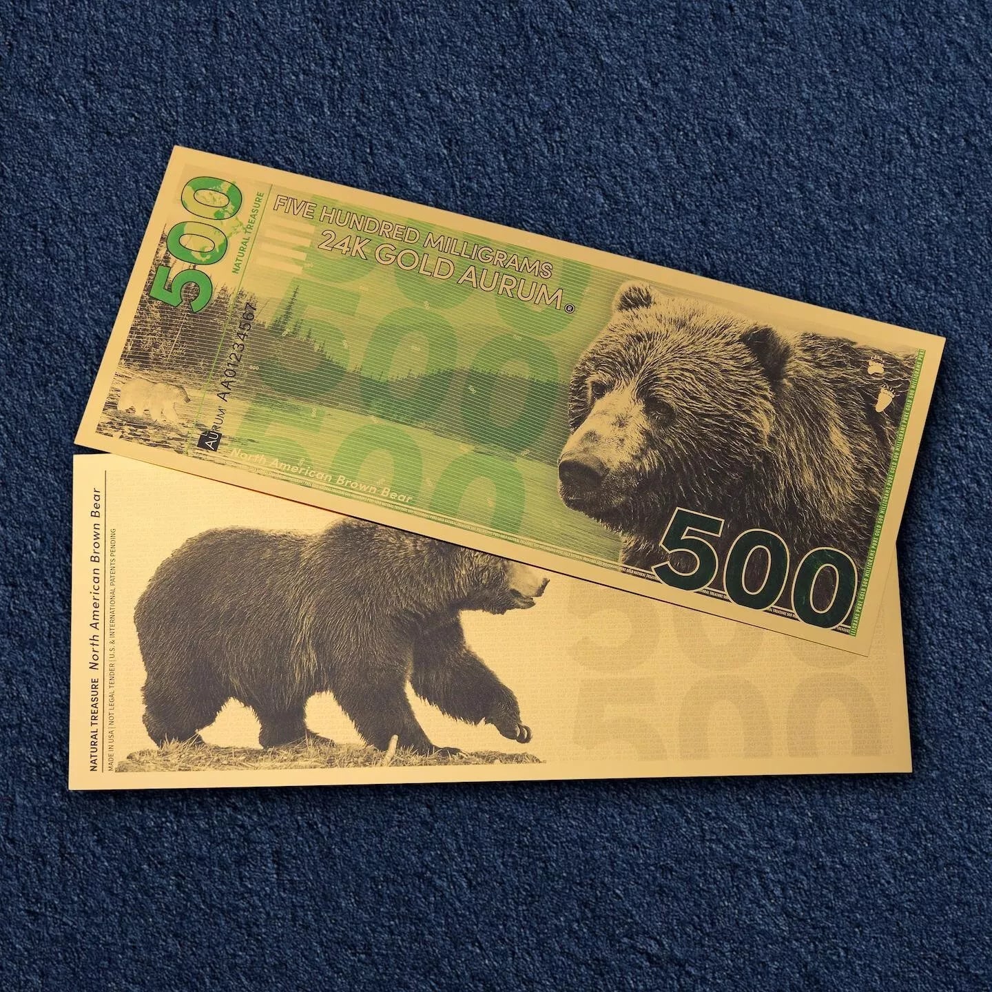 2025 Brown Bear 500mg 24 K Gold Aurum Note - National Treasure Series - CoinsTV