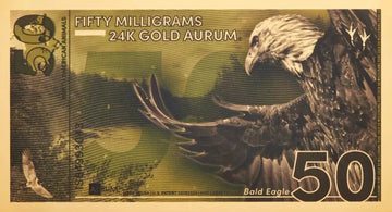 2024 Bald Eagle 50mg 24K Gold Aurum Note