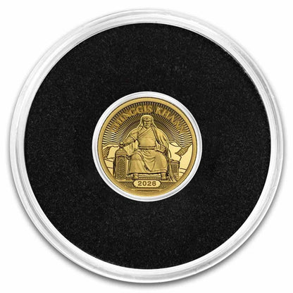 2026 Mongolia Chinggis Khaan 1/2 Gram Gold Proof Coin