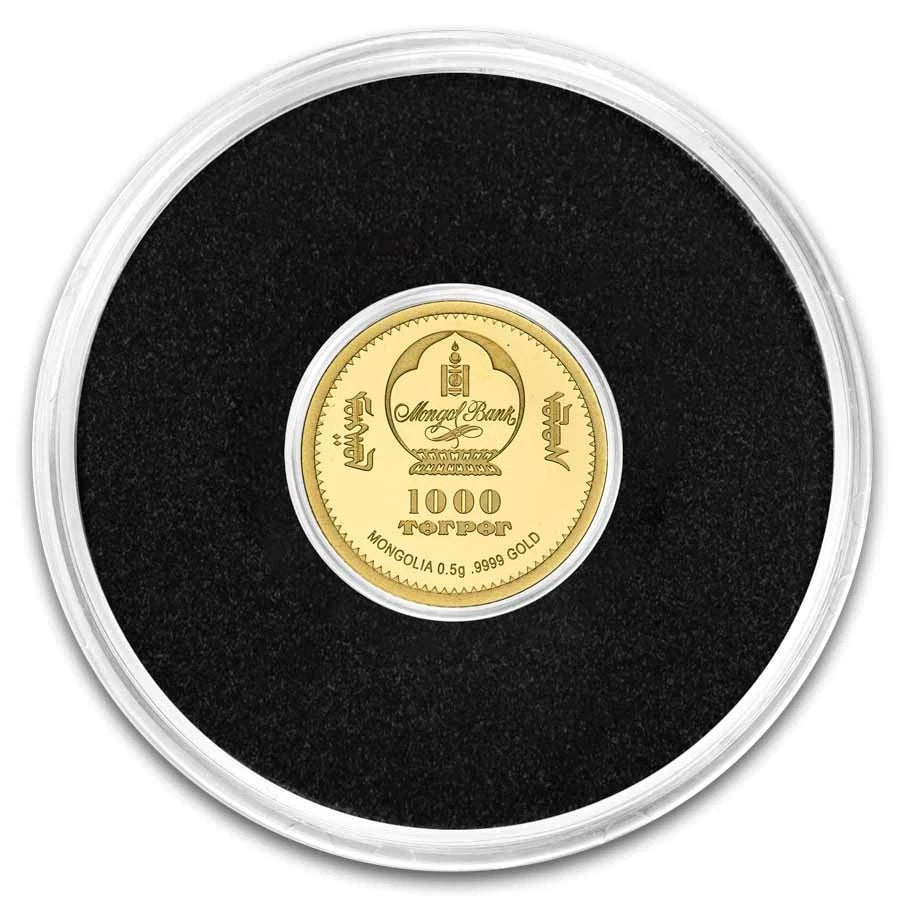 2026 Mongolia Chinggis Khaan 1/2 Gram Gold Proof Coin