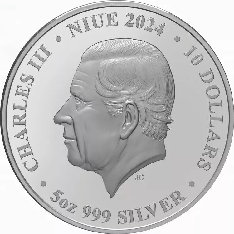 2024 $10 Niue Twelve Signs of the Roman Zodiac 5 oz Silver Proof - CoinsTV