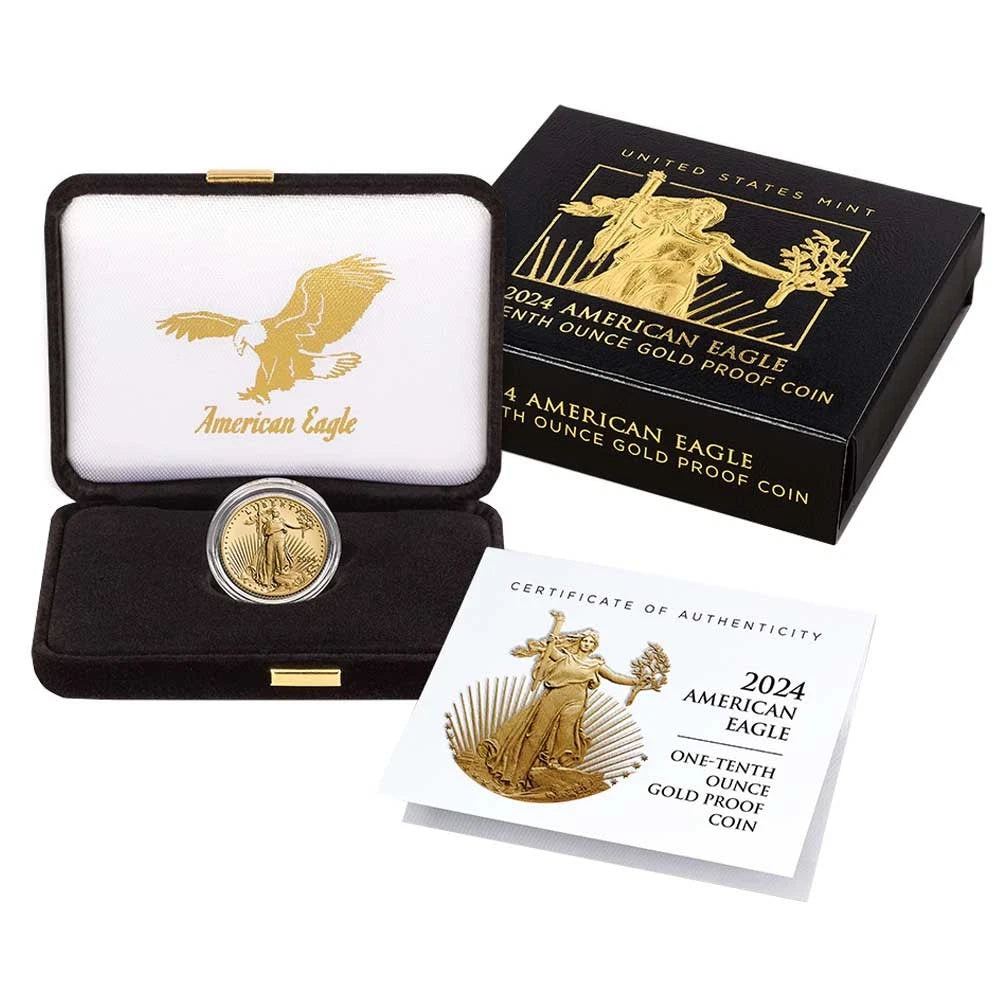 2024-W Proof $5 American Gold Eagle 1/10 oz Gold with Box OGP & COA