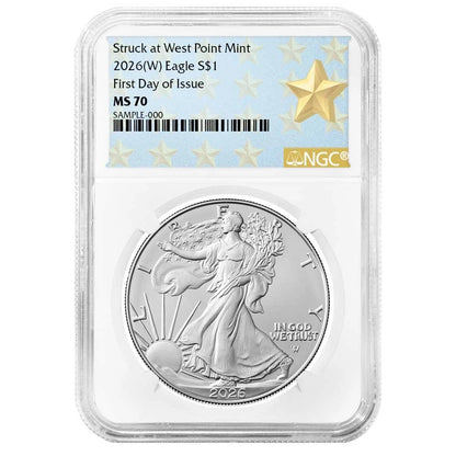 2026(W) Silver Eagle - NGC MS70 FDI West Point Star Label
