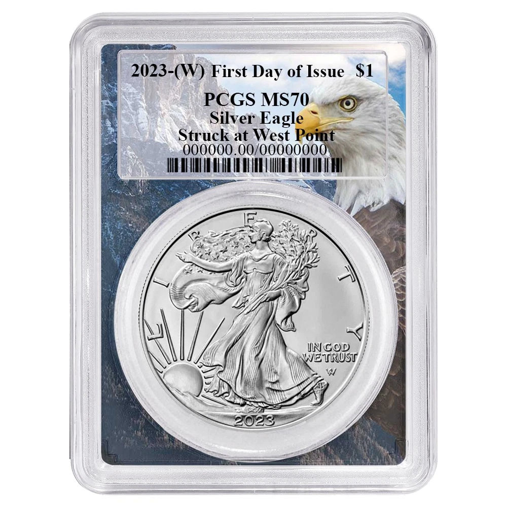 2023-W Silver Eagle - PCGS MS70 FDOI Eagle Frame - CoinsTV