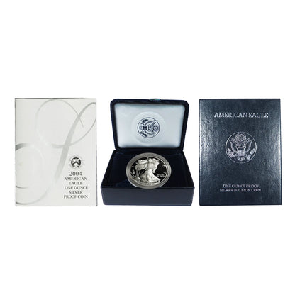 2004-W Silver Eagle Proof with Box OGP & COA