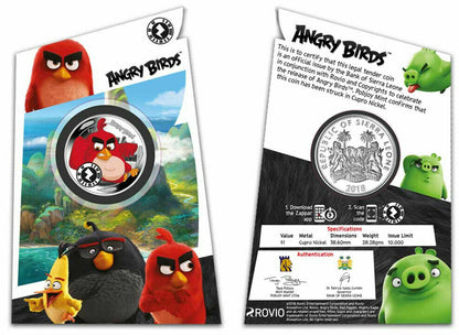 2018 $1 Angry Birds  Red Cupro Nickel Colorized Coin In Pack
