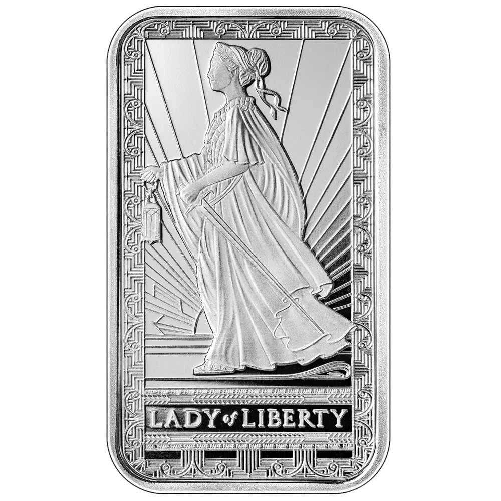 Pamp Lady of Liberty Bar 1 oz .999 Fine Silver - CoinsTV