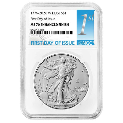 2026-W Silver Eagle Enhanced Finished - NGC MS70 FDI First Label