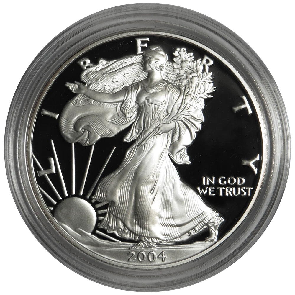 2004-W Silver Eagle Proof with Box OGP & COA