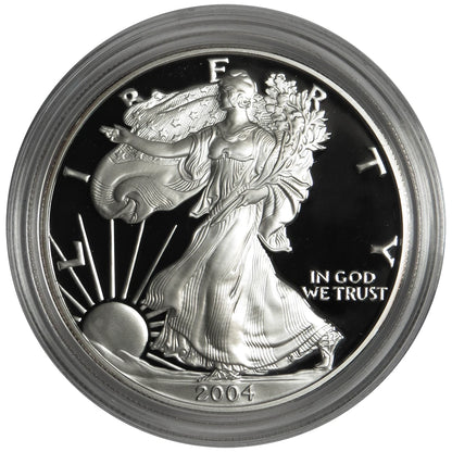 2004-W Silver Eagle Proof with Box OGP & COA