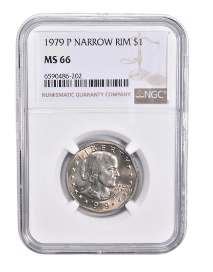 1979 P Susan B Anthony Dollar - Narrow Rim - NGC MS66