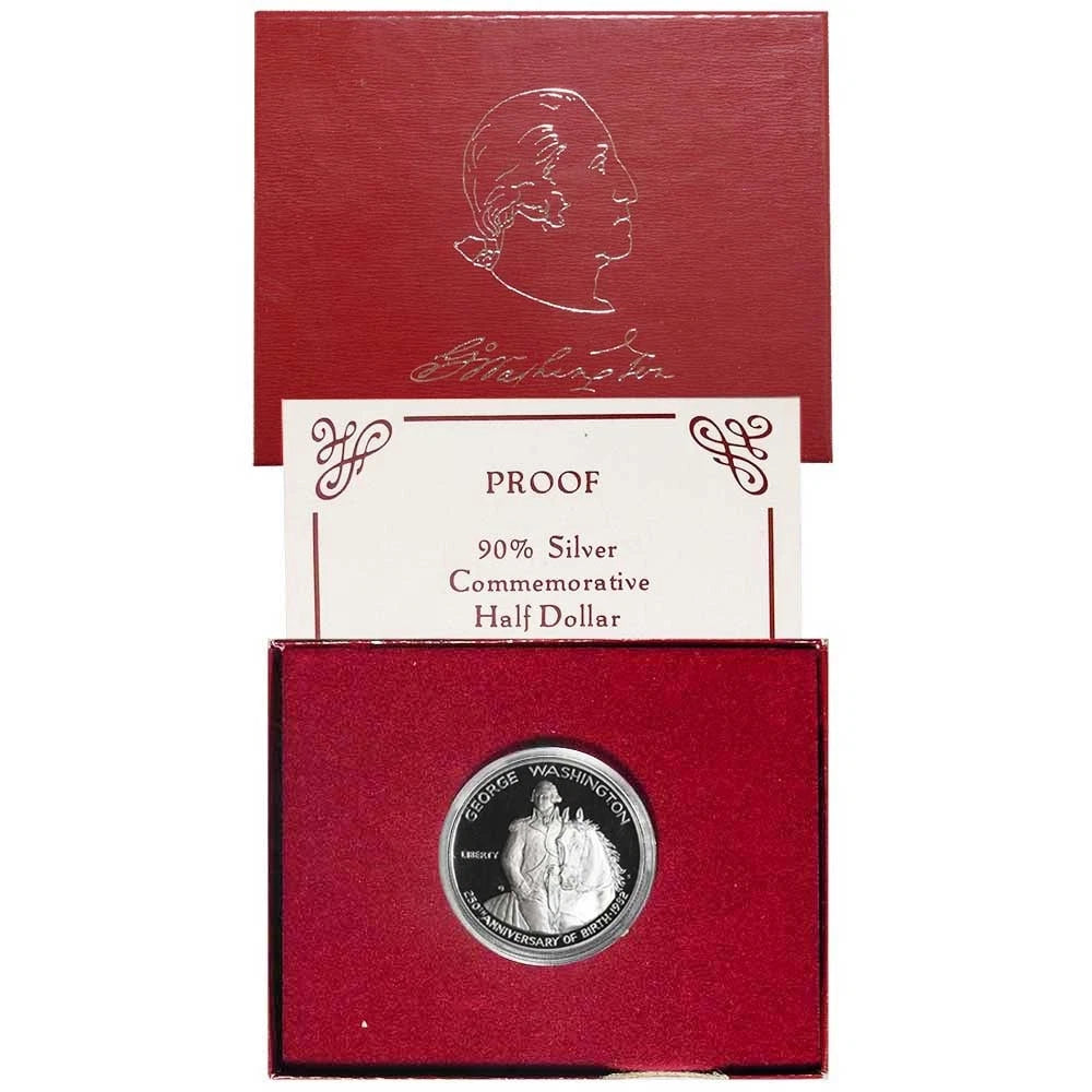 1982-S Proof 50c Silver George Washington Half Dollar Box OGP & COA