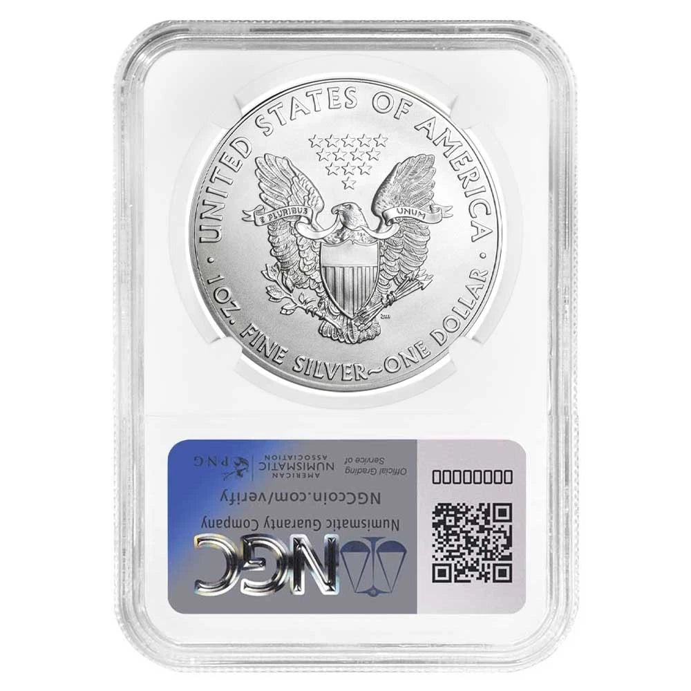 2002 Silver Eagle - NGC MS69 Early Production Label - CoinsTV