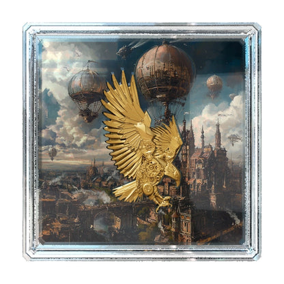 2025 Cameroon Steampunk Mech Eagle Gold Gilded 2 oz Silver