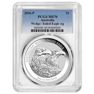 2026 Australian Silver Wedge Tailed Eagle 1 oz Silver - PCGS MS70 Blue Label
