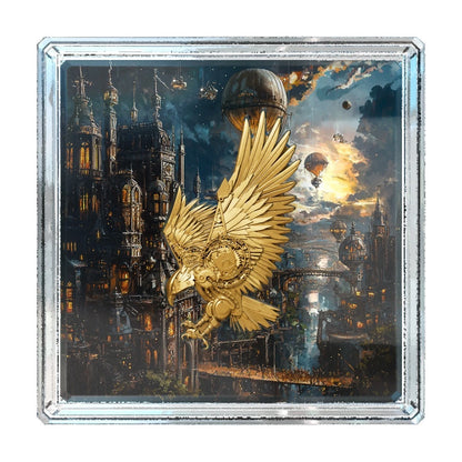 2025 Cameroon Steampunk Mech Eagle Gold Gilded 2 oz Silver