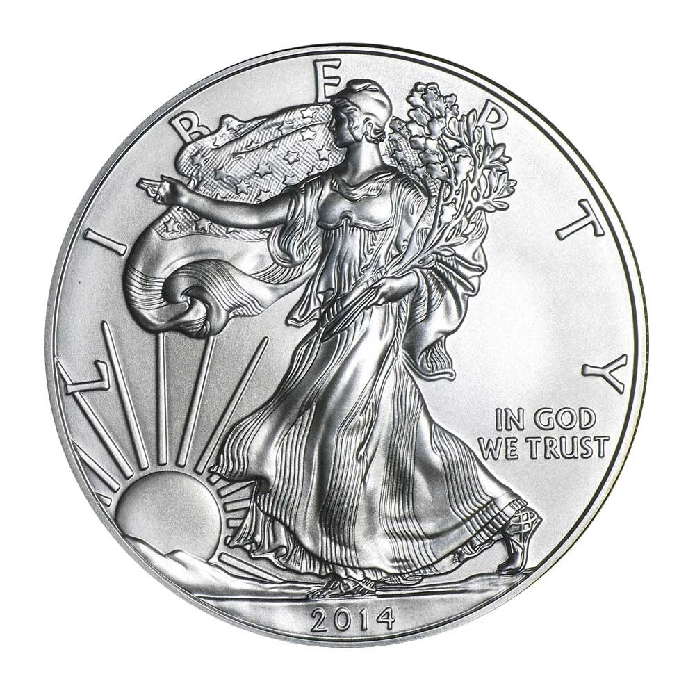 2014-W Burnished Silver Eagle with Box OGP & COA