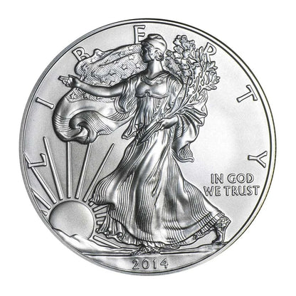 2014-W Burnished Silver Eagle with Box OGP & COA