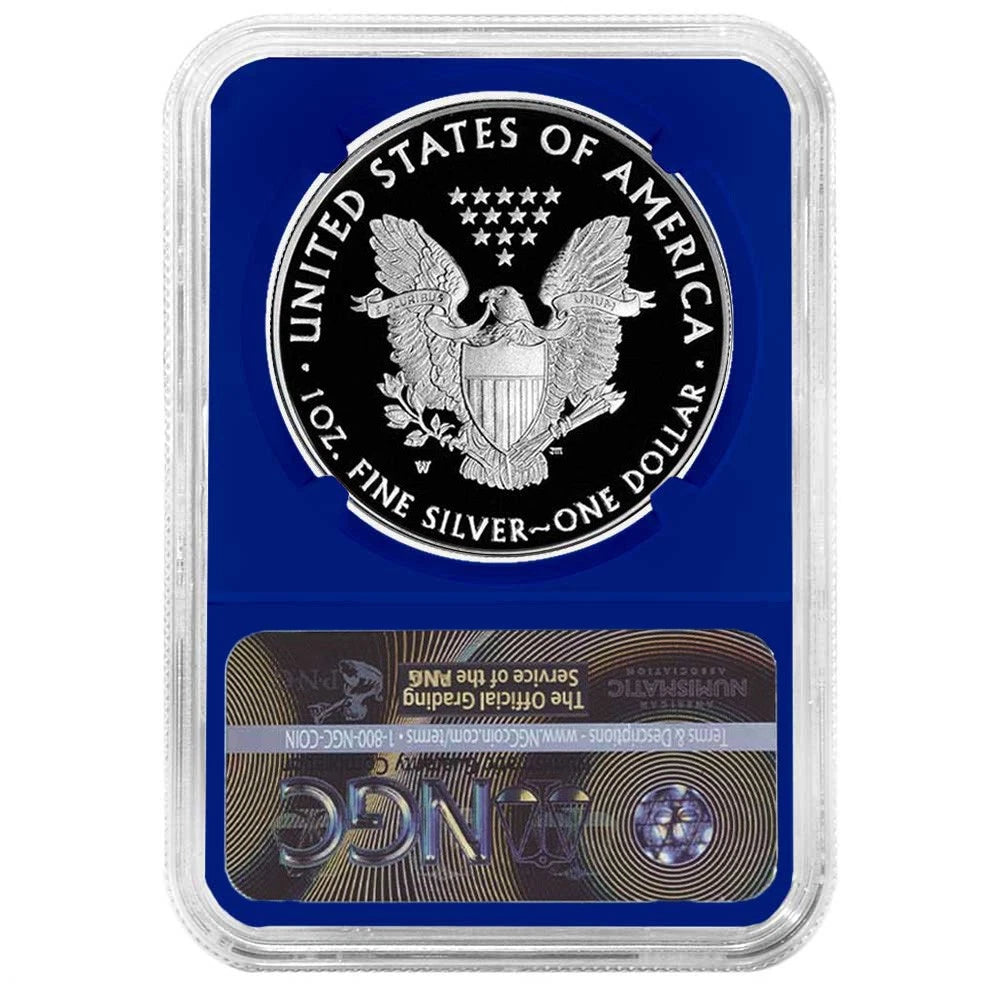 2021-W Silver Eagle Heraldic Eagle Type 1 - Congratulations Set - NGC PF70UC FDI Liberty Label Blue Holder