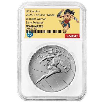 2025 Wonder Woman DC Comics 1 oz Silver Medal - NGC MS69 ER Wonder Woman Label