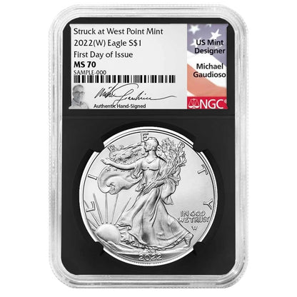 2022(W) Silver Eagle - NGC MS70 FDI Michael Gaudioso Flag Label