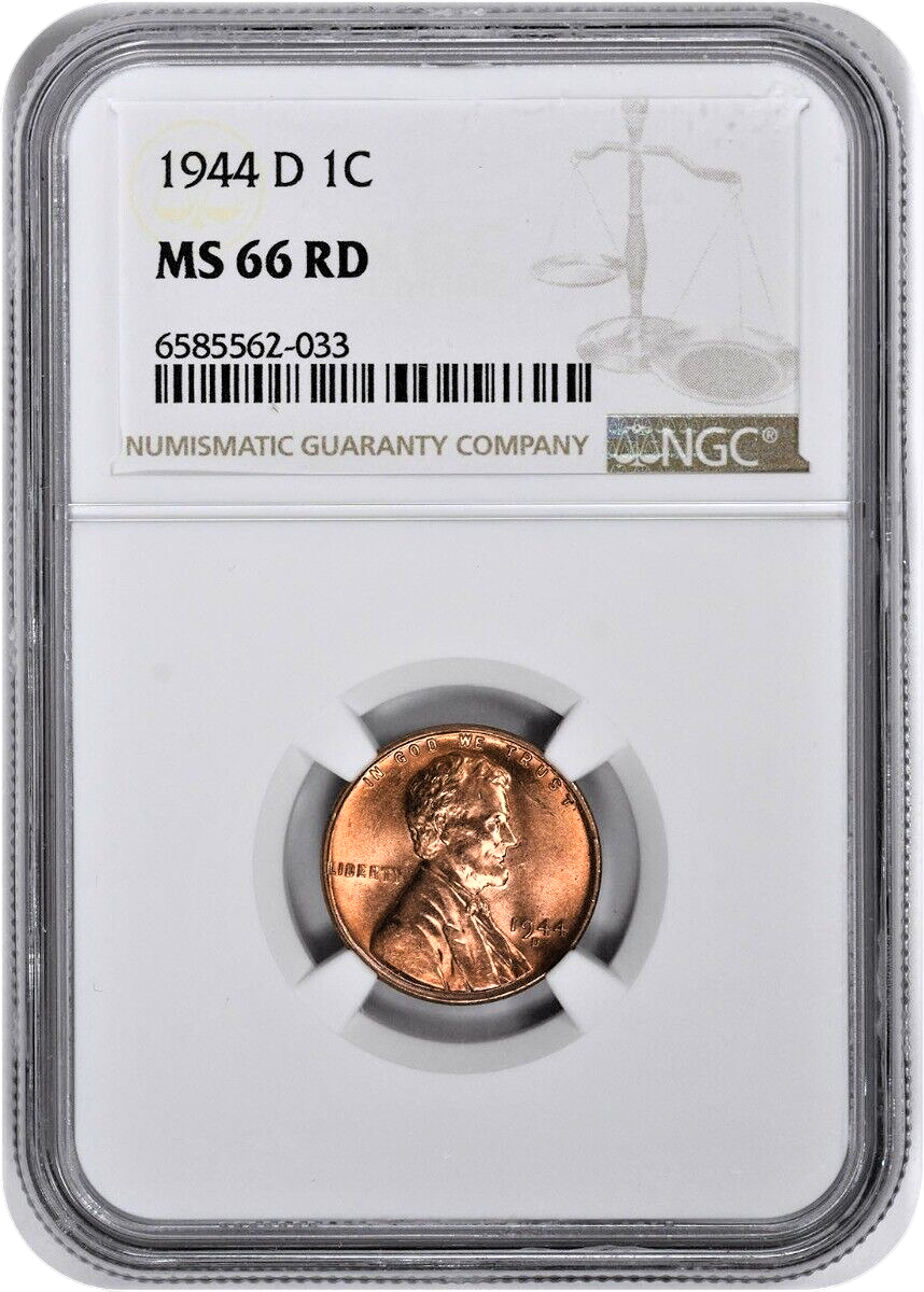 1944-D Lincoln Wheat Cent - NGC MS66 RD