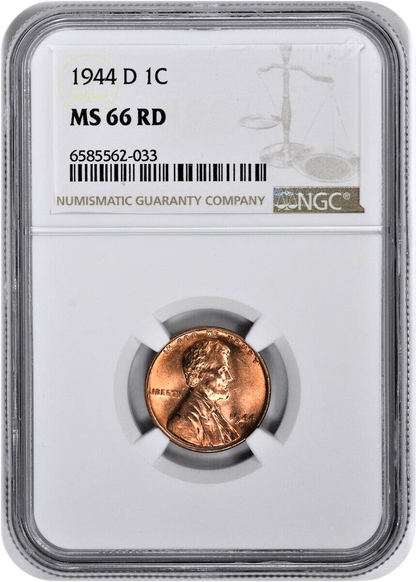 1944-D Lincoln Wheat Cent - NGC MS66 RD