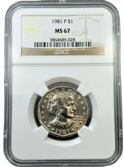 1981 P Susan B Anthony Dollar - NGC MS67