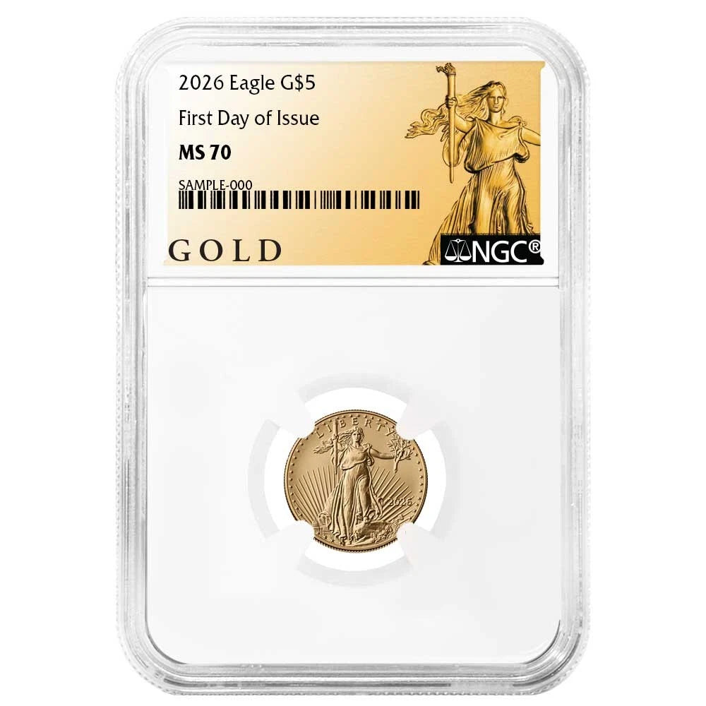 2026 $5 Gold Eagle 1/10 oz Gold - NGC MS70 FDI ALS Label - CoinsTV
