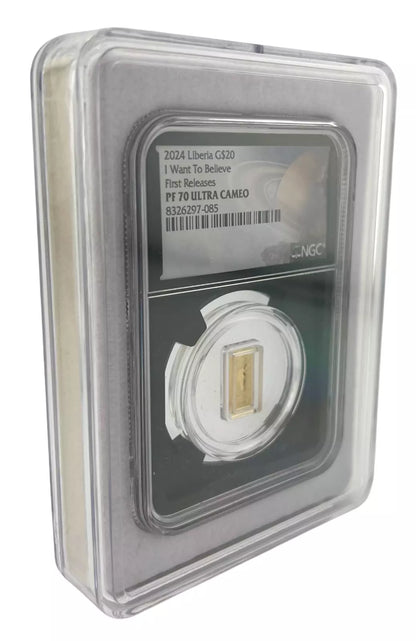 2024 Liberia $20 I Want to Believe UFO 0.5g Gold Coin - NGC PF 70 Galaxy Label