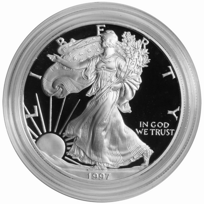 1997-P Proof Silver Eagle with OGP & COA