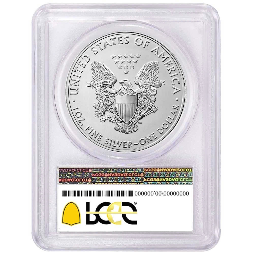 2021 Silver Eagle - Made in USA Label - PCGS MS70 FDOI White Frame