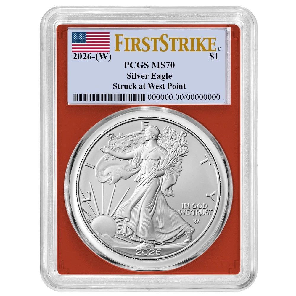 2026(W) Silver Eagle - PCGS MS70 FS Flag Label Red Frame