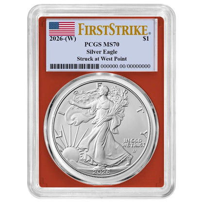 2026(W) Silver Eagle - PCGS MS70 FS Flag Label Red Frame