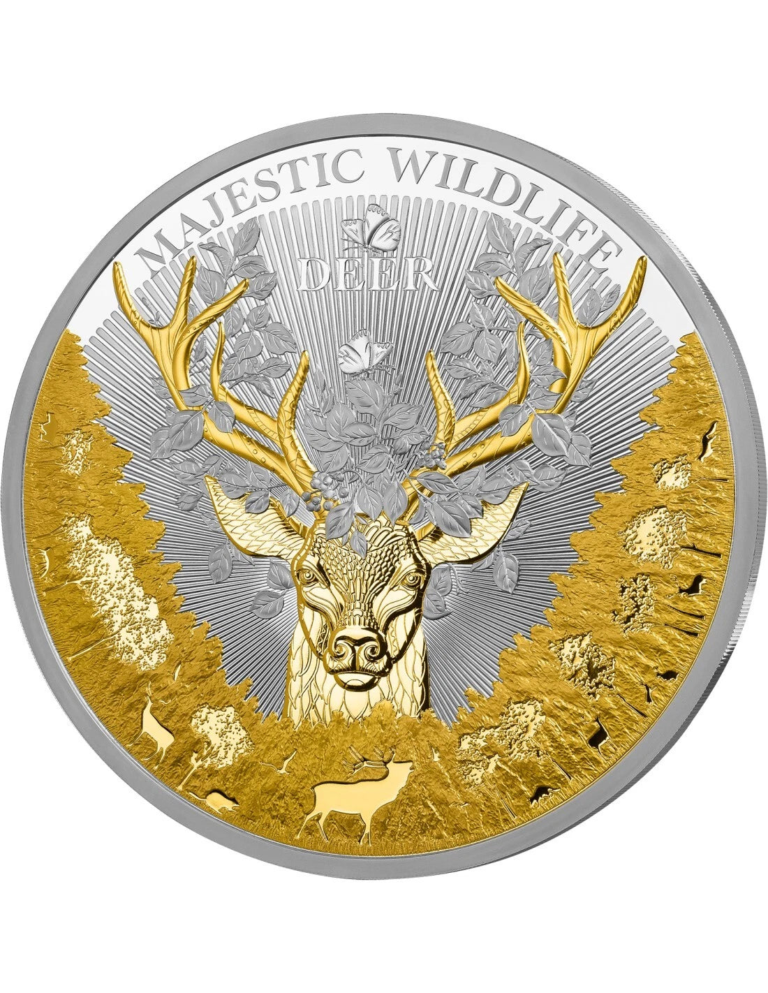 2024 Samoa Deer Majestic Wildlife 5 oz Silver Coin Prooflike - CoinsTV