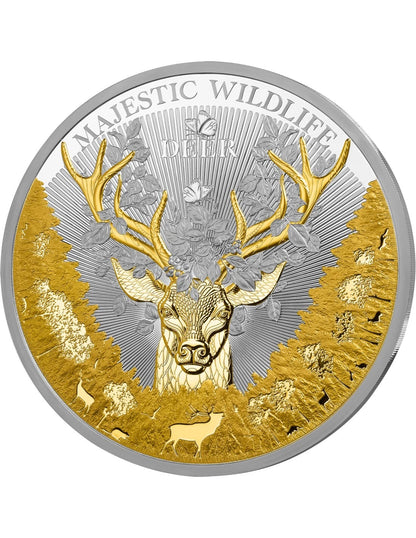 2024 Samoa Deer Majestic Wildlife 5 oz Silver Coin Prooflike - CoinsTV