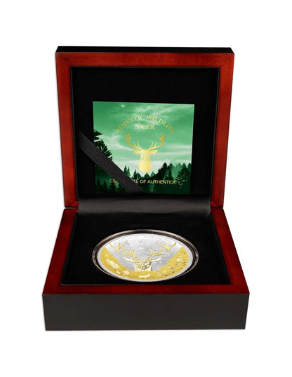 2024 Samoa Deer Majestic Wildlife 5 oz Silver Coin Prooflike - CoinsTV