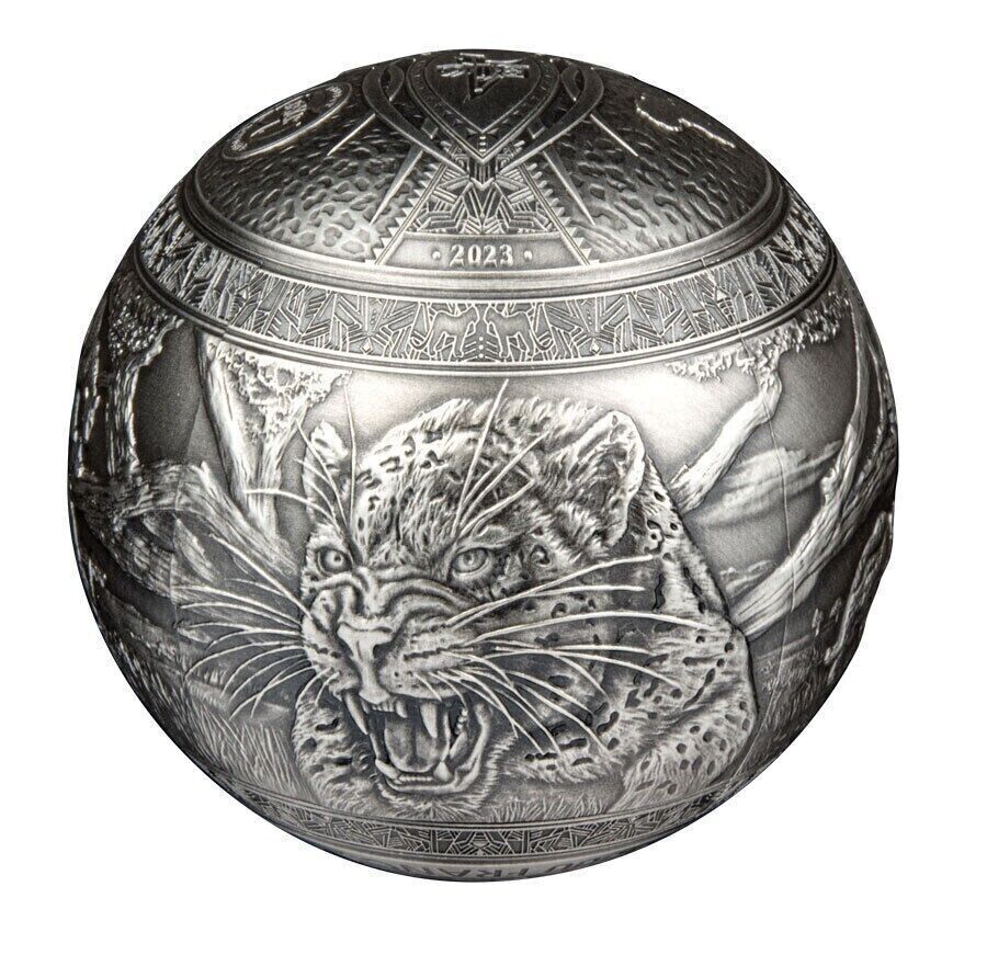 2023 Djibouti Big Five Leopard Spherical 1 Kilo Silver - CoinsTV