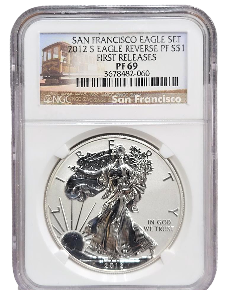 2012 S Silver Dollar Eagle - Reverse Proof /First Release - NGC PF69