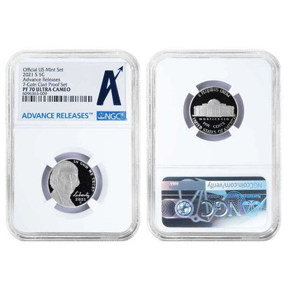2021-S US Clad Proof Set NGC PF70UC AR Advance Releases Label