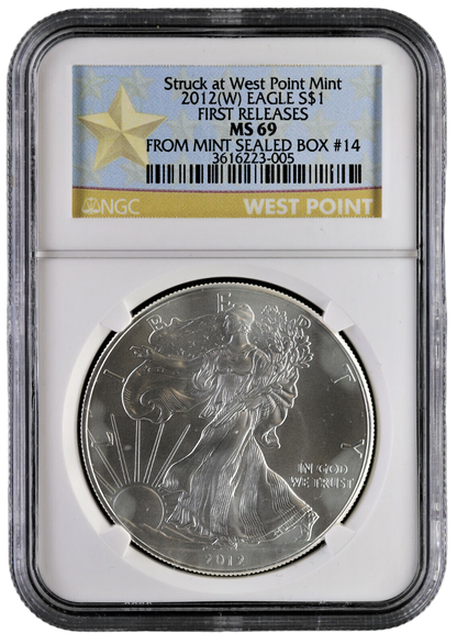 2012 W Silver Dollar Eagle - First Release - NGC MS69